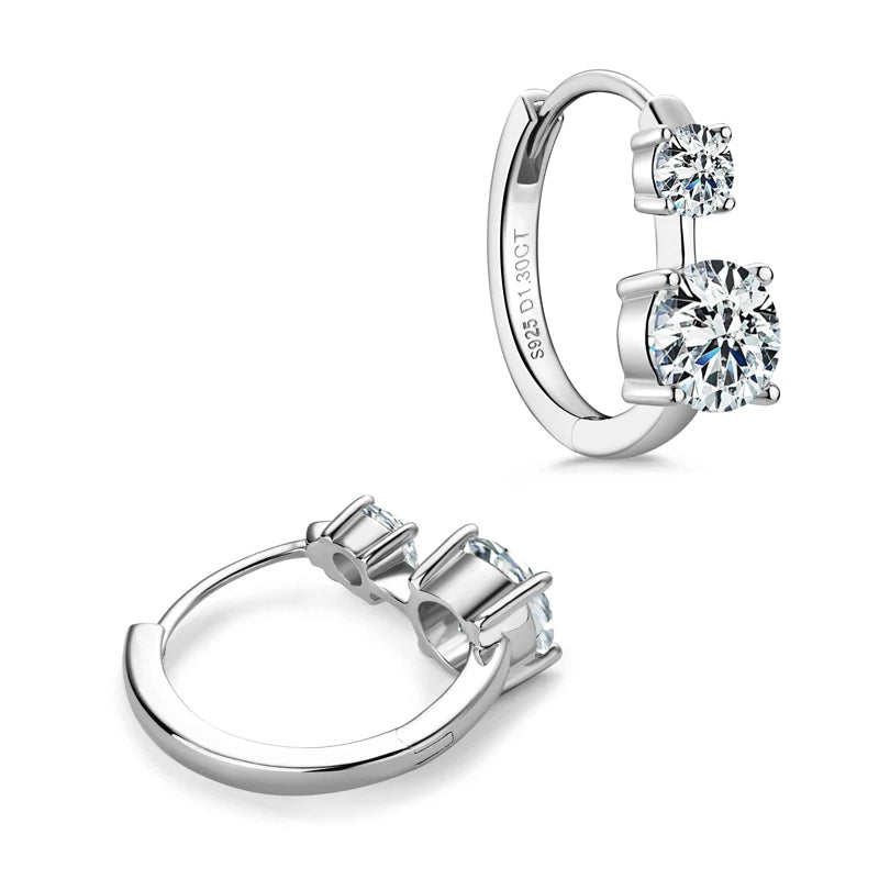 Moissanite Huggie Hoop Earrings