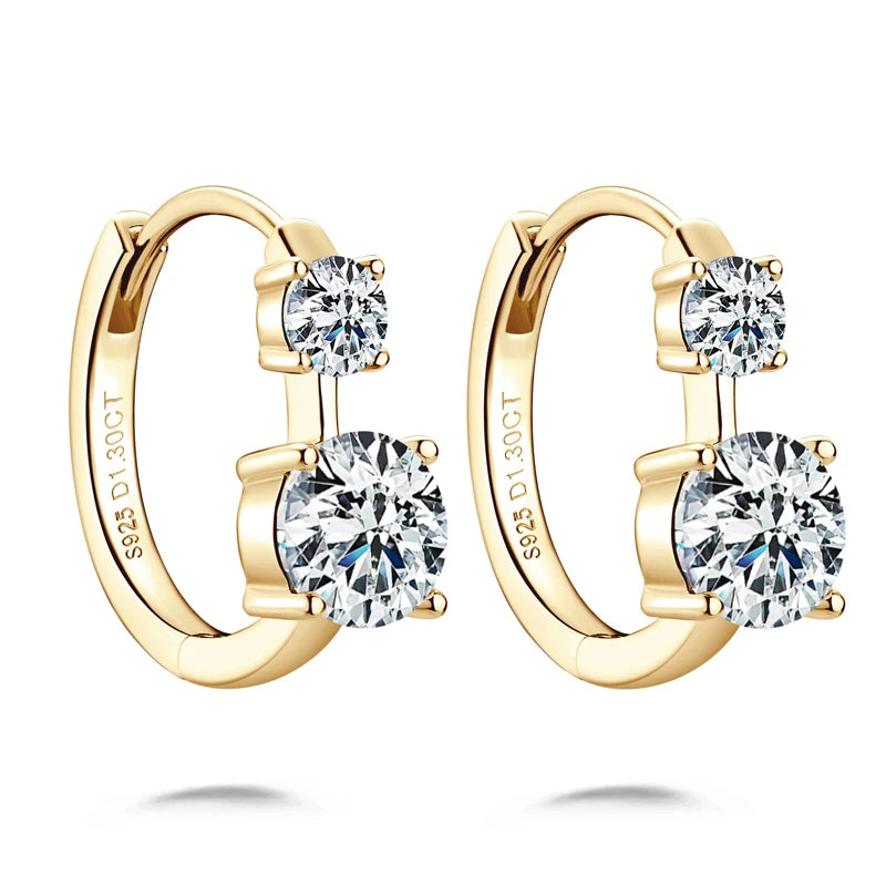 Moissanite Huggie Hoop Earrings