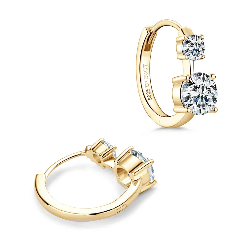 Moissanite Huggie Hoop Earrings