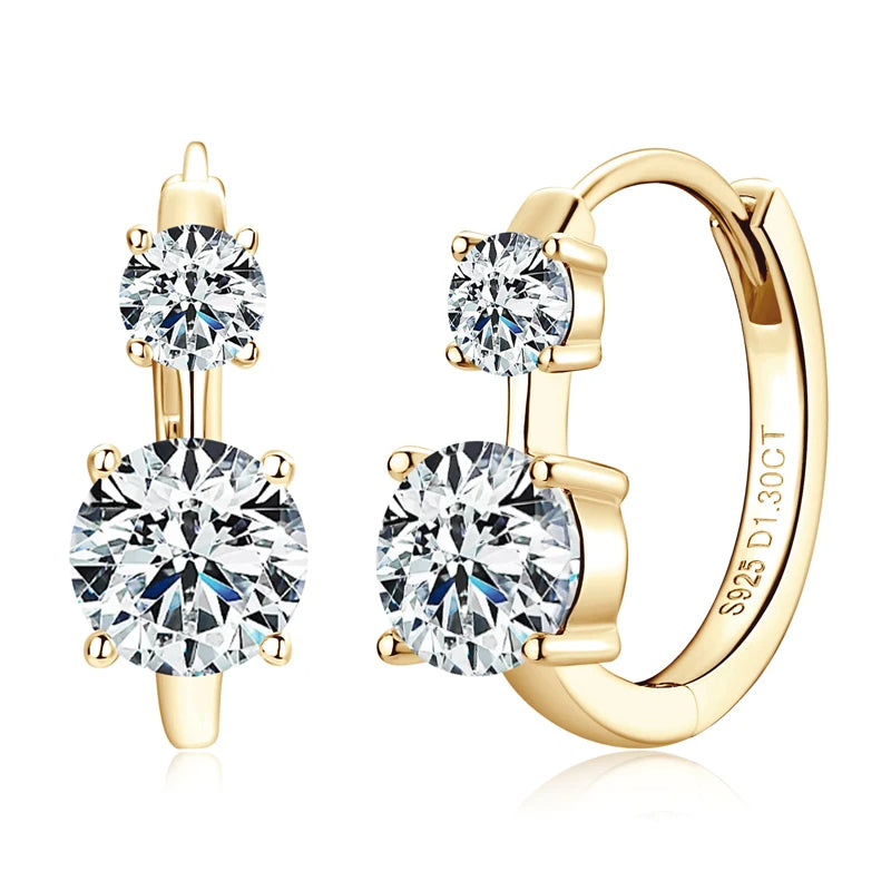 Moissanite Huggie Hoop Earrings