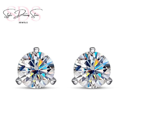 Earrings Moissanite Round Shape Modern For Women and Man