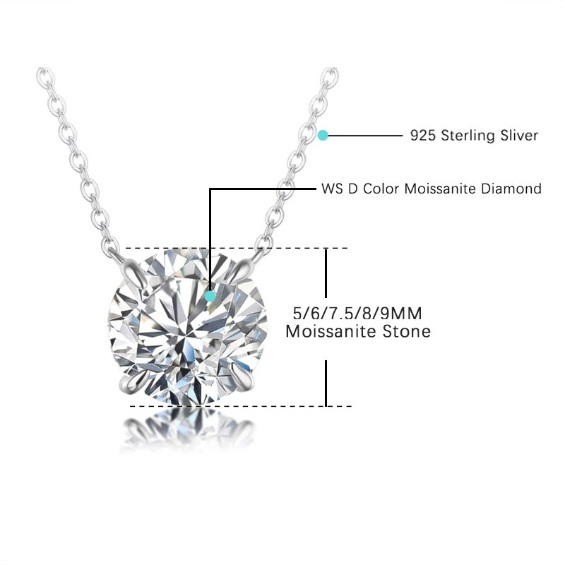 Moissanite Classic Light Point Necklace 1 Carat