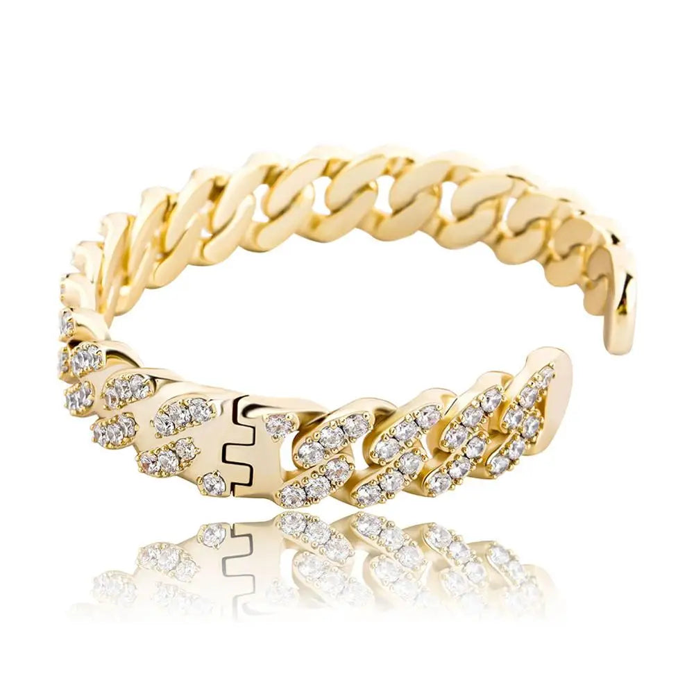 Miami Gold Panzerarmband in kubanischer Kette