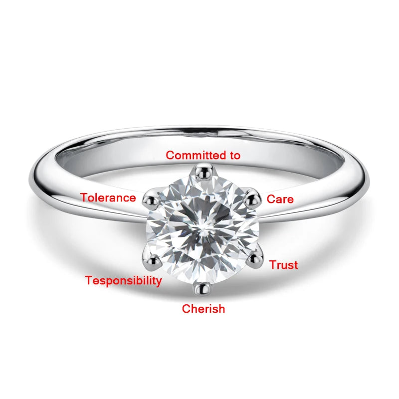 Classic Moissanite Solitaire Ring