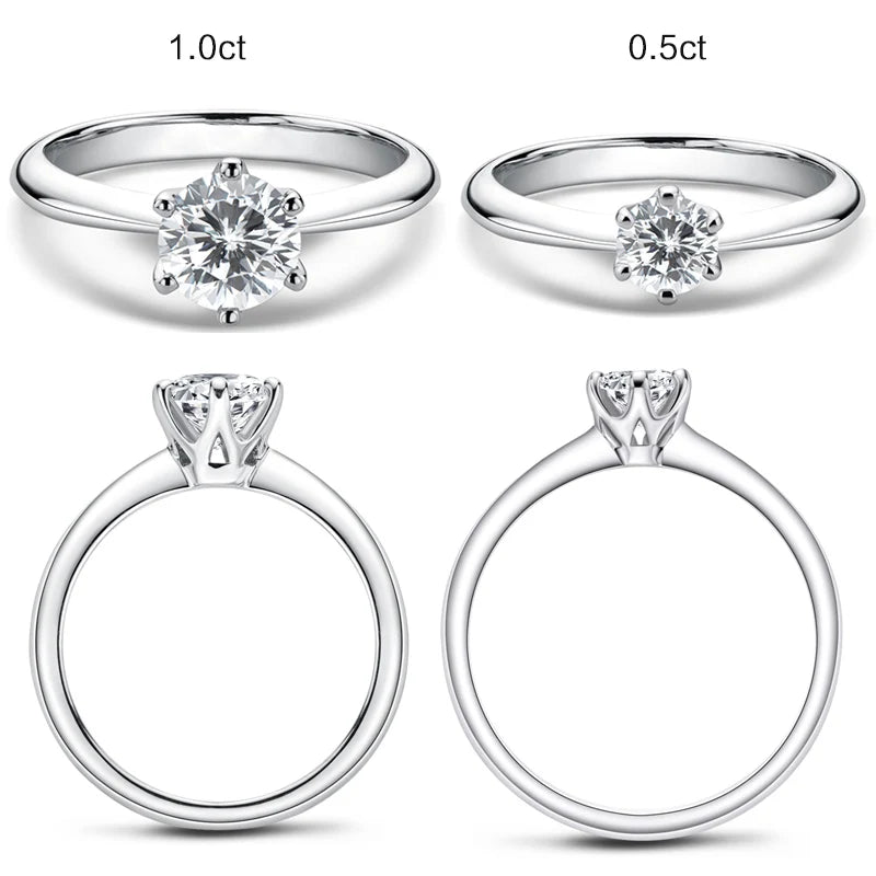 Classic Moissanite Solitaire Ring