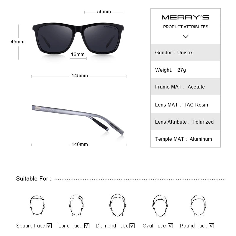 Classic Polarized Sunglasses Unisex - MERRYS DESIGN IN ITALY