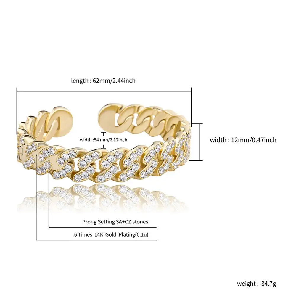 Luxury Miami  Gold Curb Cuban  Chain Bracelet