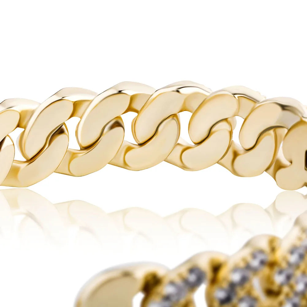 Luxury Miami  Gold Curb Cuban  Chain Bracelet