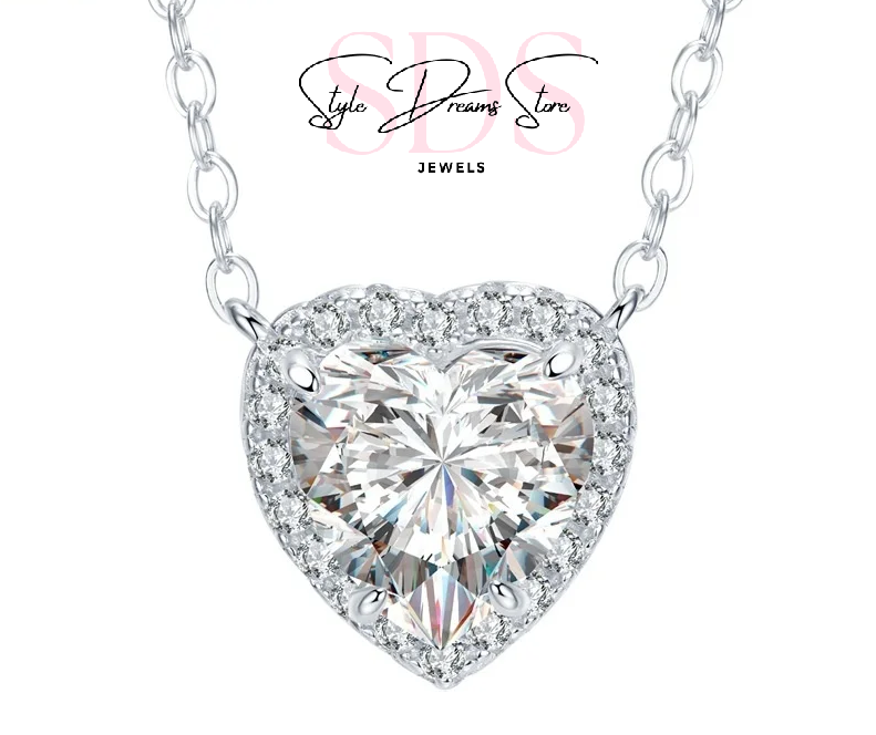 Classic Moissanite Pendant Heart Shape