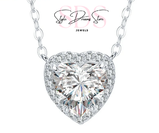 Classic Moissanite Pendant Heart Shape