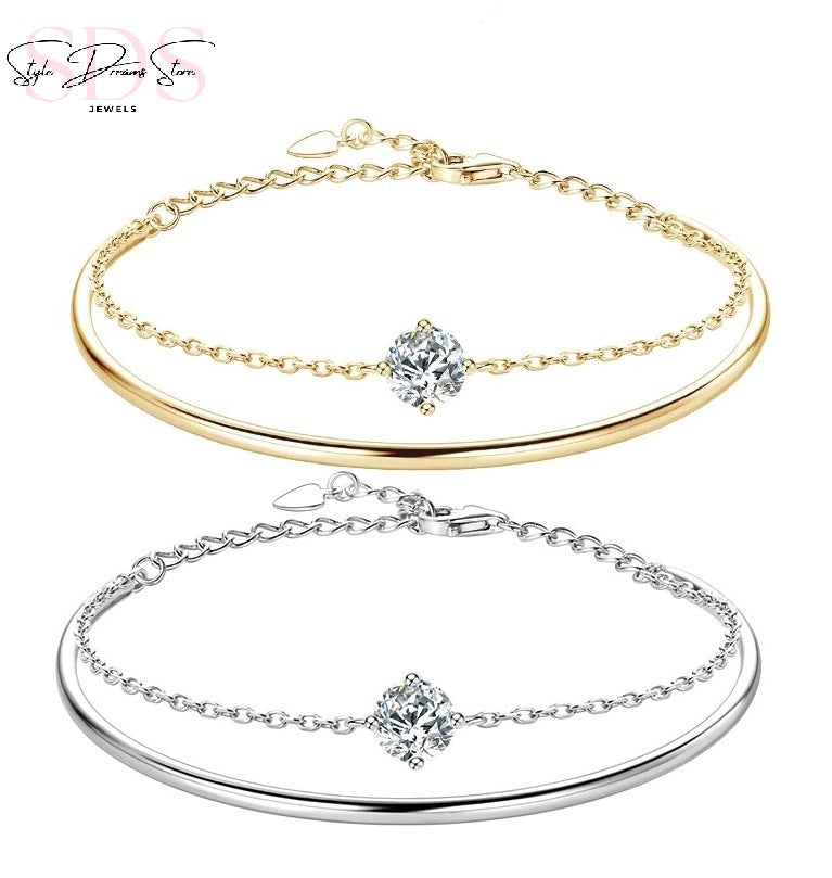 Double Layered Luxury Moissanite Bracelet | 2024 Trend