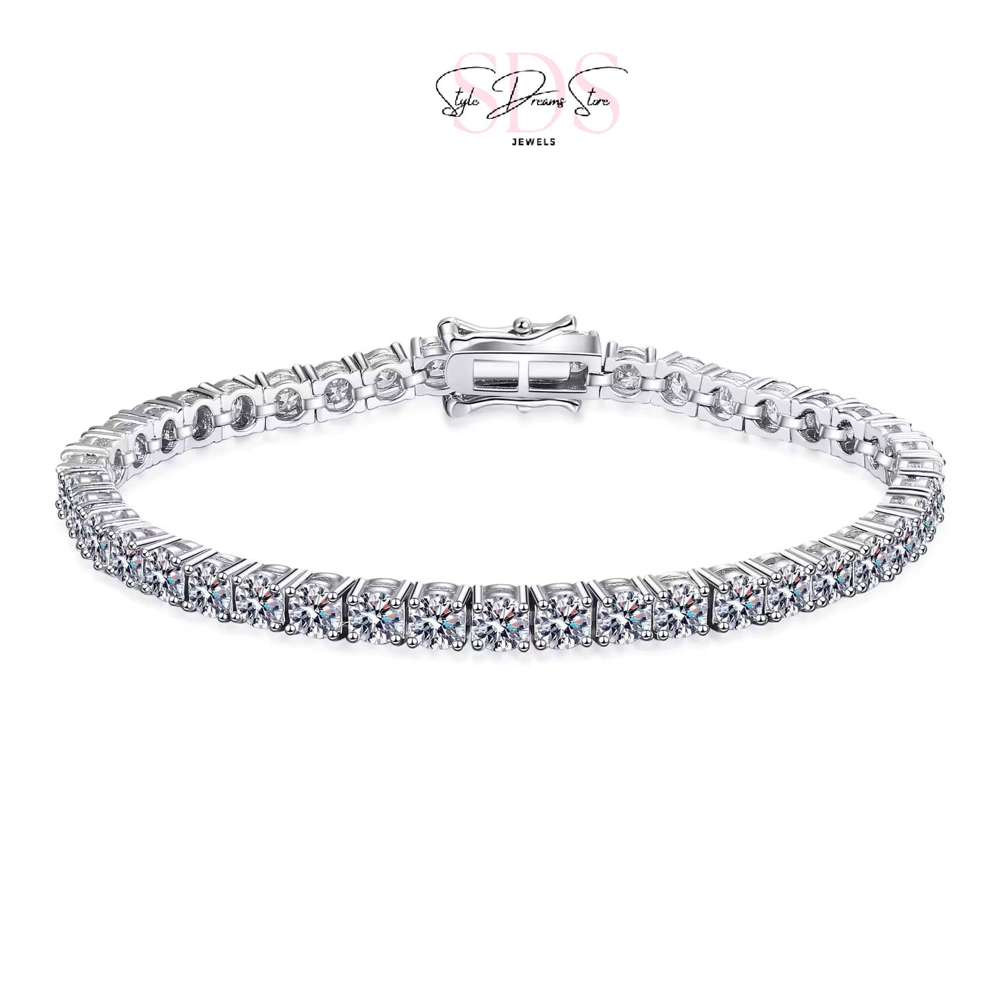 Riviera Moissanite Bracelet 10 Points-3mm