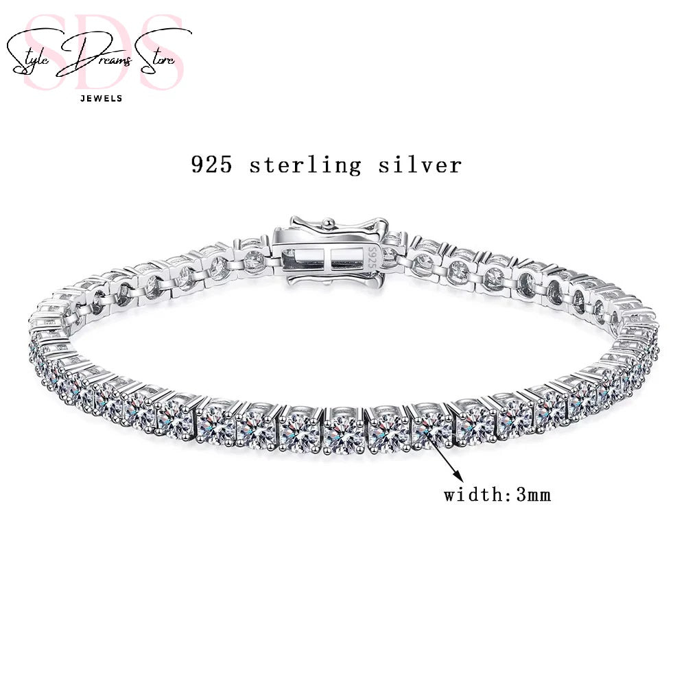 Riviera Moissanite Bracelet 10 Points-3mm