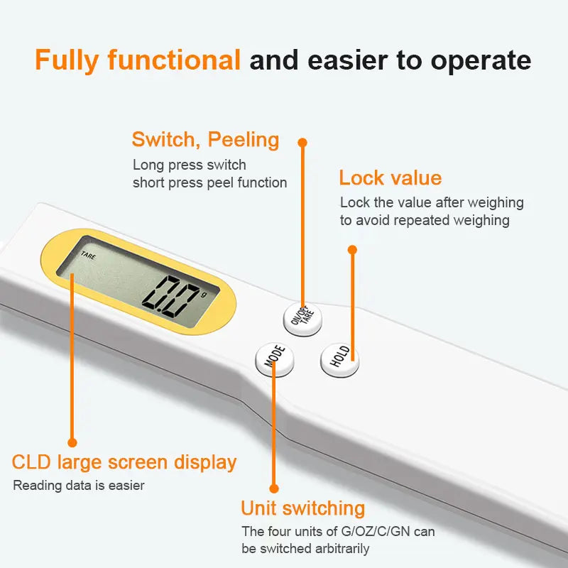 LCD Digital Kitchen Scale Spoon for Perfectly Portioned Ingredients