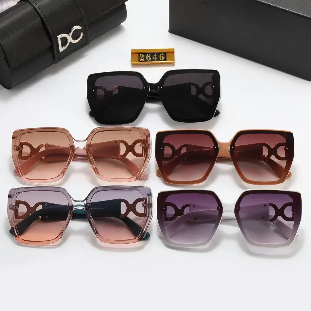 Sunglasses Luxury Brand Designer Women Retro Square - Model 2024