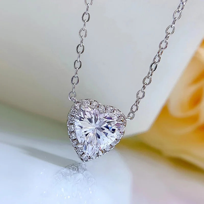 Classic Moissanite Pendant Heart Shape