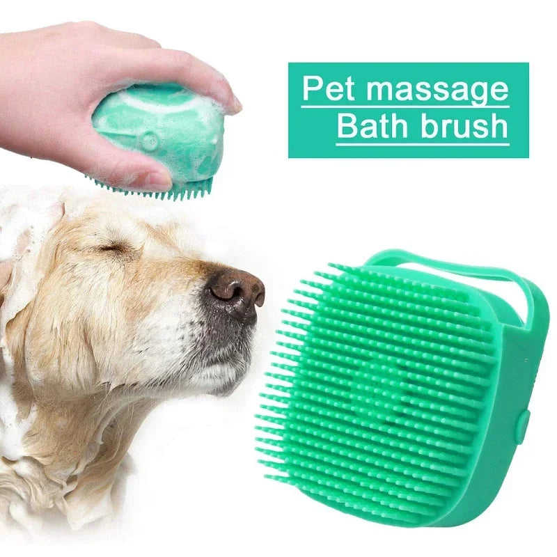 Pet Massage Bath Brush with Soft Silicone Rubber for Dogs and Cats