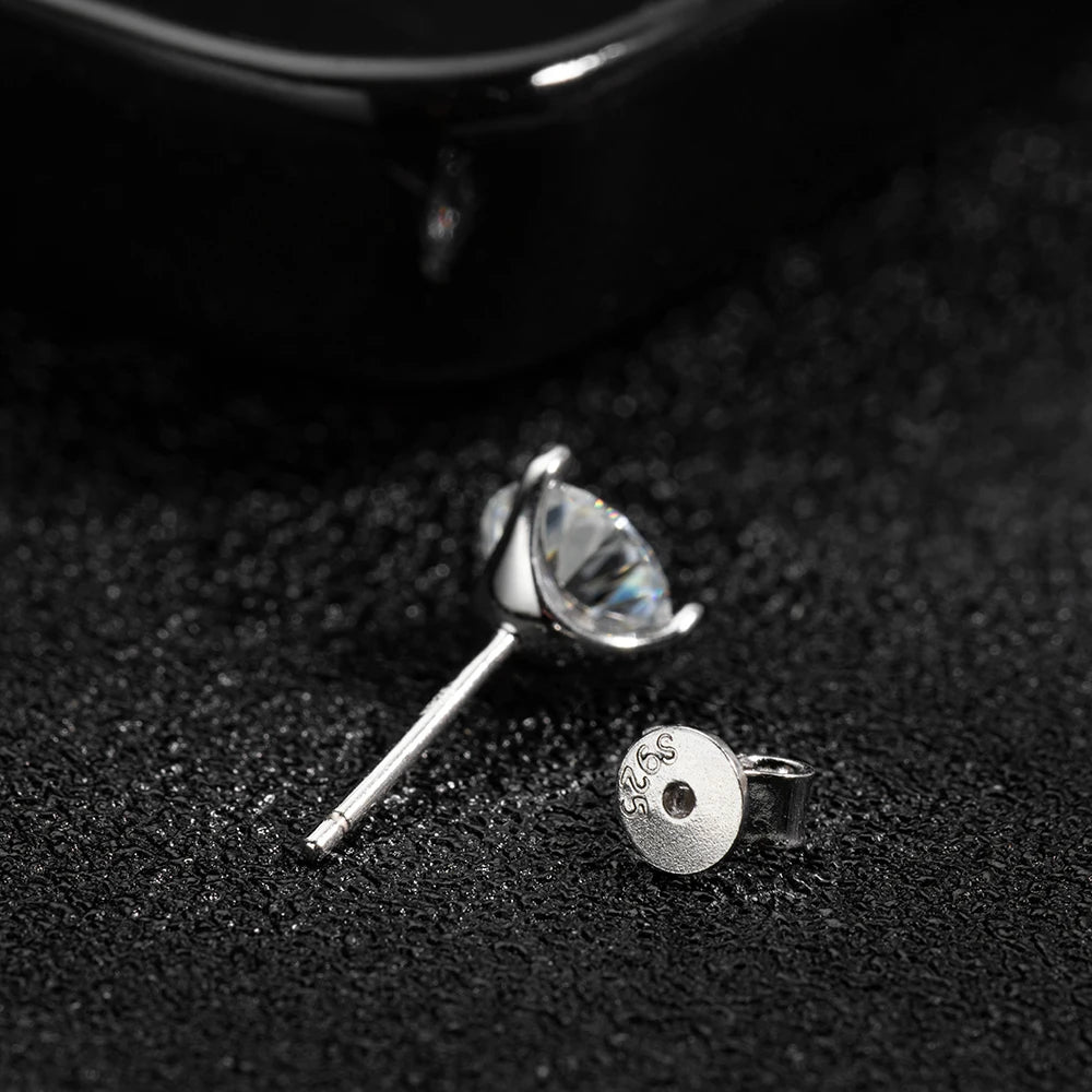 Earrings Moissanite Round Shape Modern For Women and Man