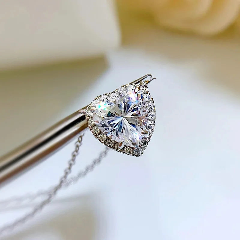 Classic Moissanite Pendant Heart Shape