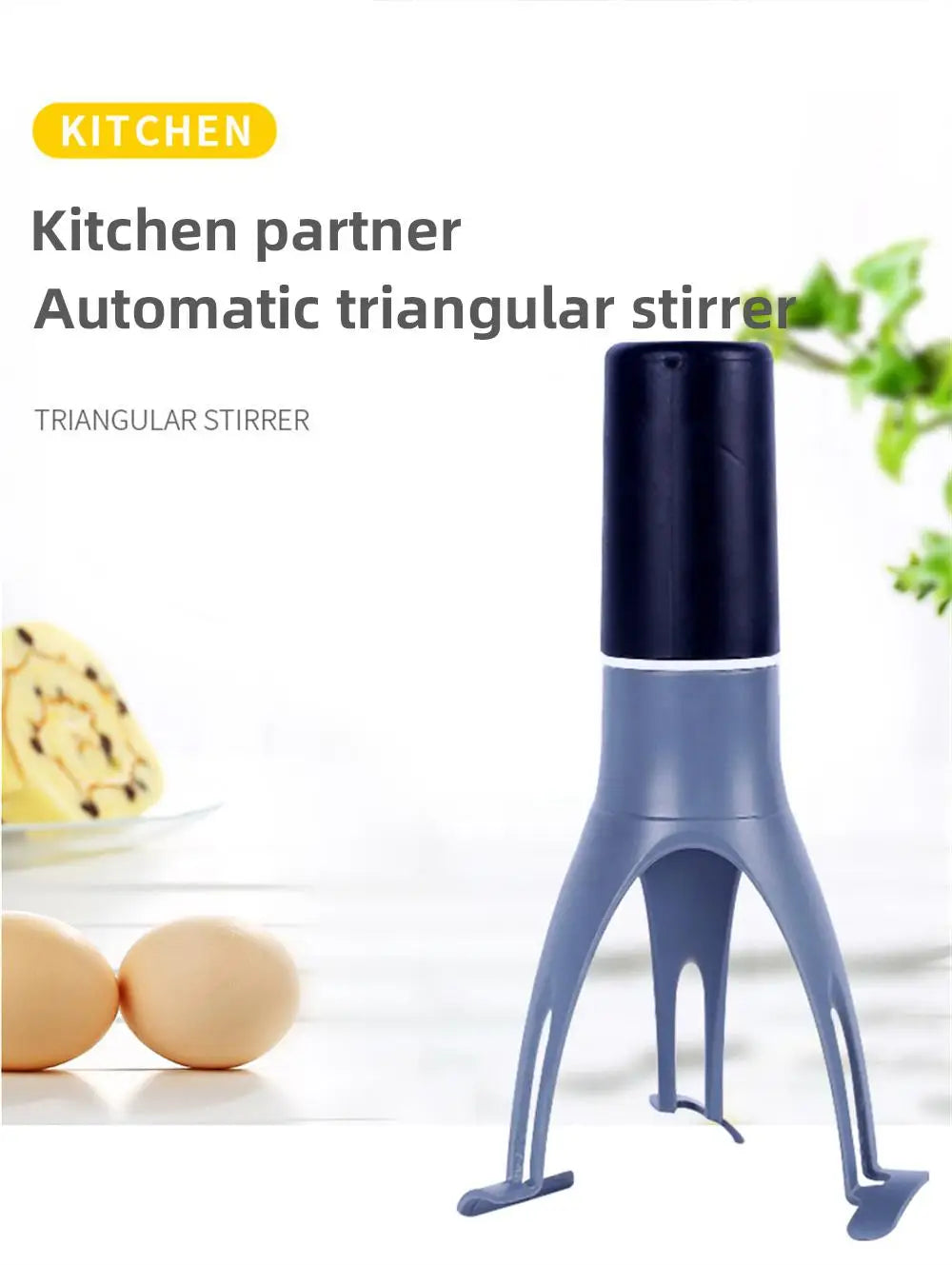 Agitador Triangular automático batidor de huevos comida salsa sopa agitador herramientas de cocina