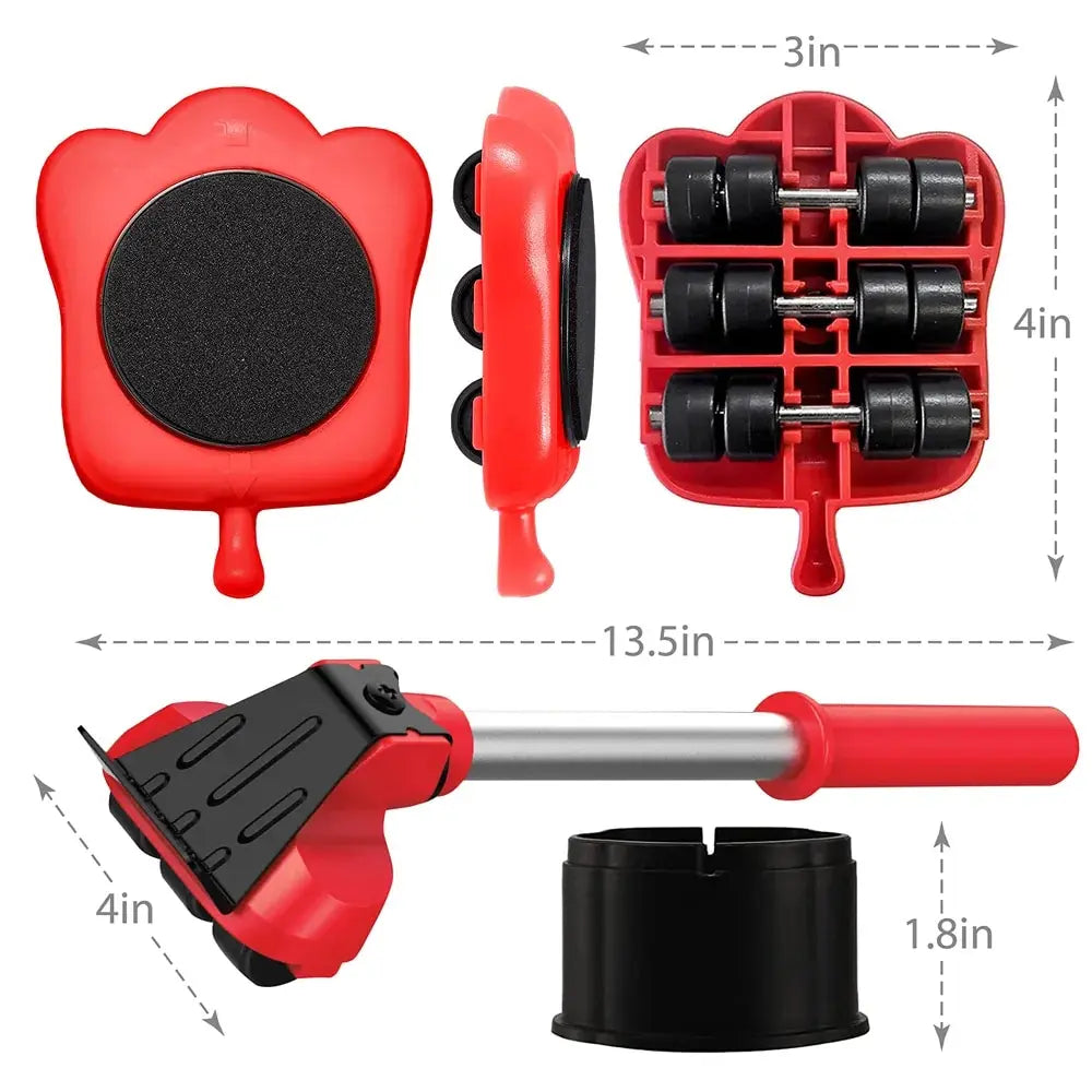 Furniture Moving Transport Roller Set Removal Lifting Moving Tool Set Wheel Bar Mover Moving Heavy Stuffs