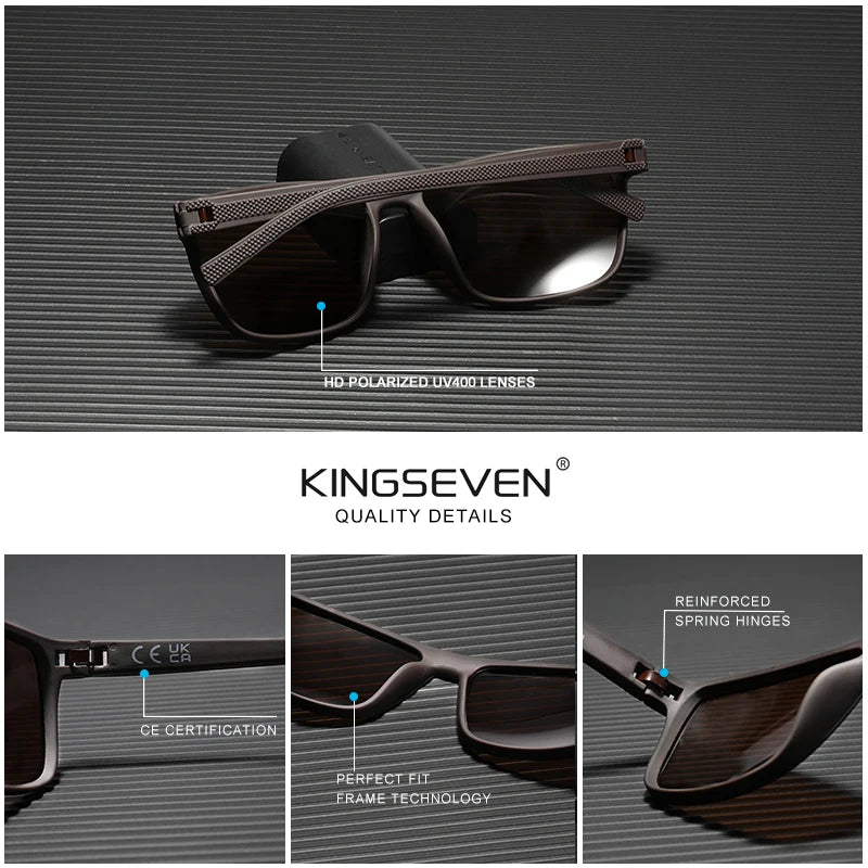 New Polarized Sunglasses Women / Men Classic Square Frame - KINGSEVEN DESIGN IN ITALY