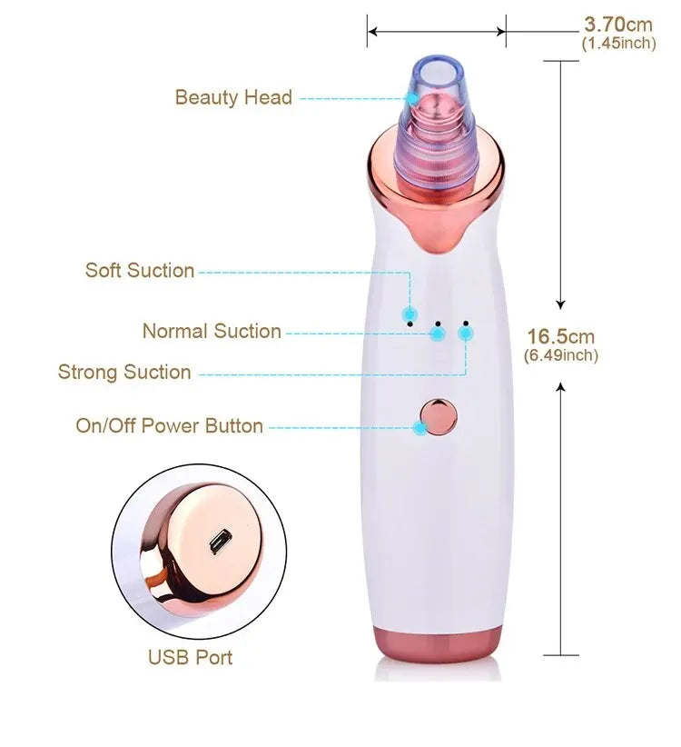 Blackhead Suction Instrument Remove Dead Skin Cells and Impurities - Cosmetic Face Acne Blackhead Cleanser