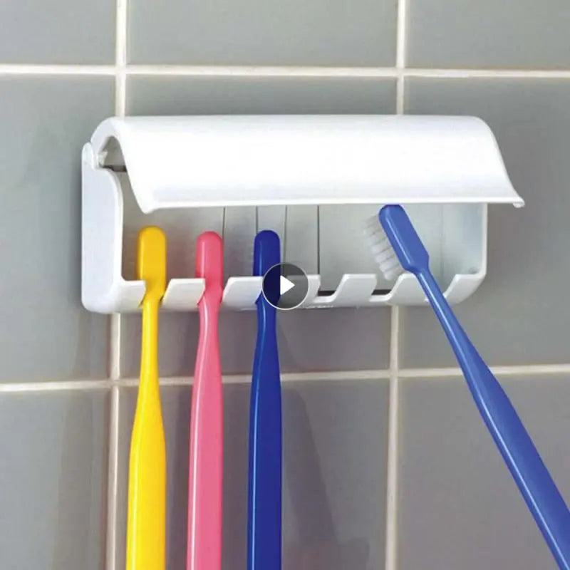 Punch-Free Wall-Mounted Toothbrush and Toothpaste Holder: Your Bathroom Organizer Solution