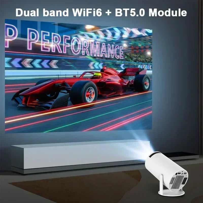 Portable Projector HY 300 4K Android 11 Dual Wifi6 200 ANSI Bluetooth - New 2024