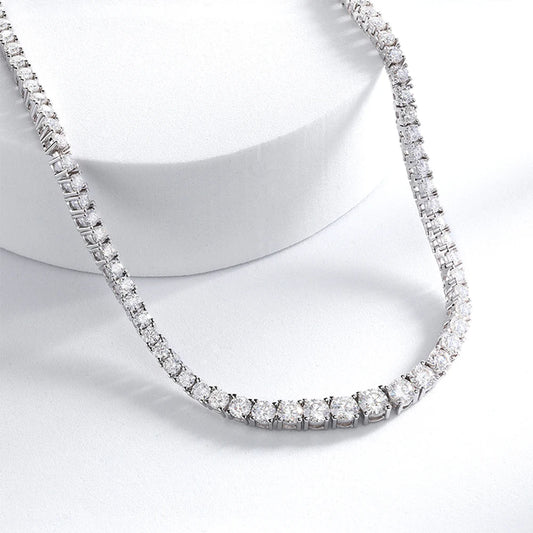 Riviera Moissanite Necklace 3-5mm Gradient Diamond 925 Sterling Silver