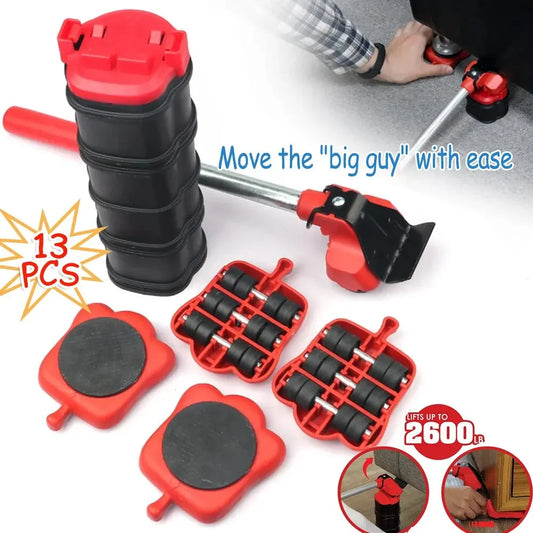 Furniture Moving Transport Roller Set Removal Lifting Moving Tool Set Wheel Bar Mover Moving Heavy Stuffs