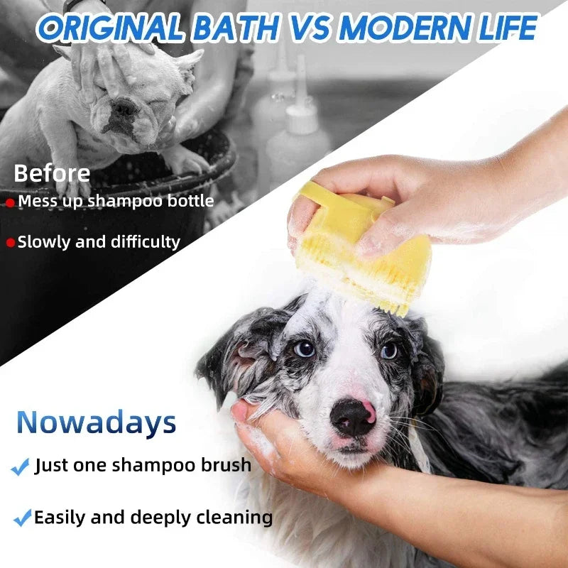 Pet Massage Bath Brush with Soft Silicone Rubber for Dogs and Cats