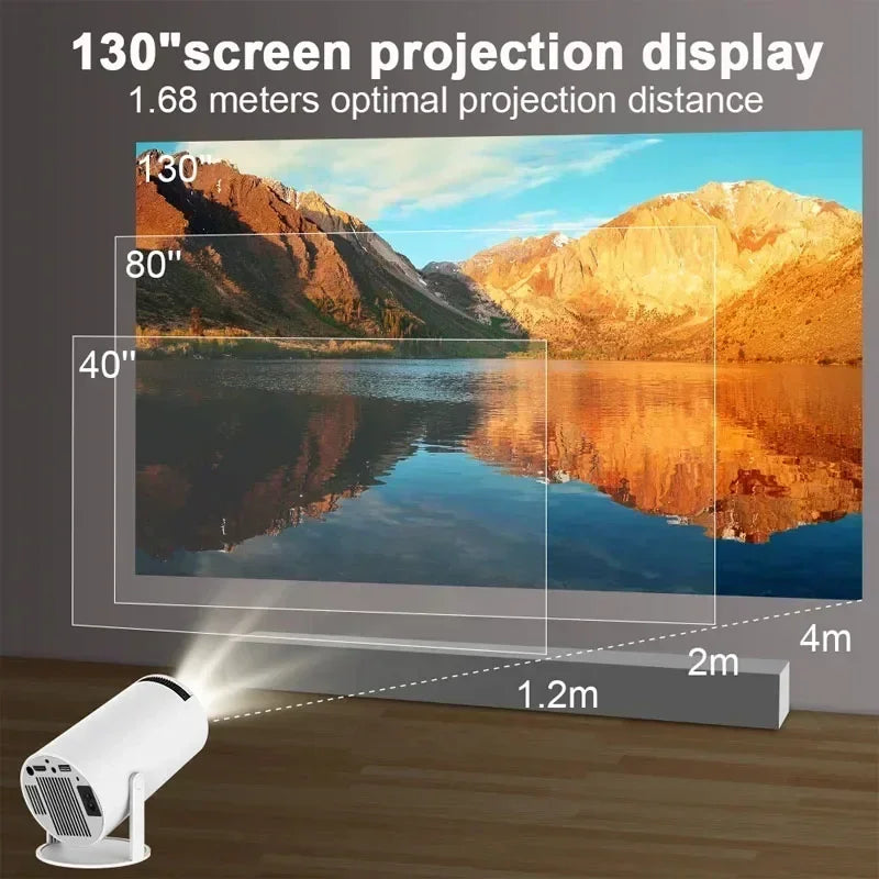 Portable Projector HY 300 4K Android 11 Dual Wifi6 200 ANSI Bluetooth - New 2024