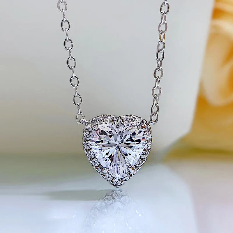 Classic Moissanite Pendant Heart Shape