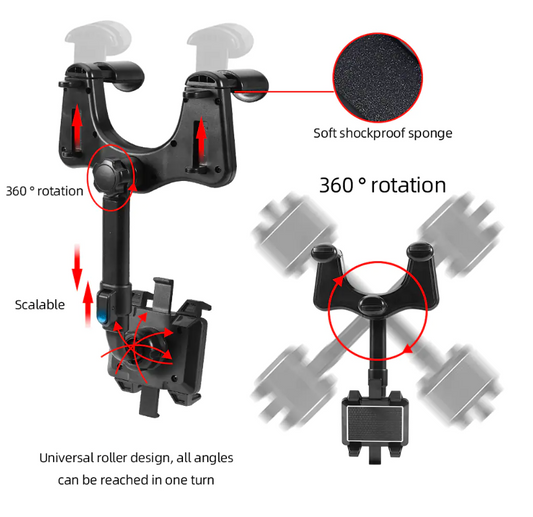 Soporte giratorio para coche para teléfono inteligente de 360°